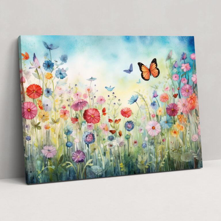 Fantasy Garden Canvas Print - Dried Butterflies, Magic, Imagination, Home Decoration