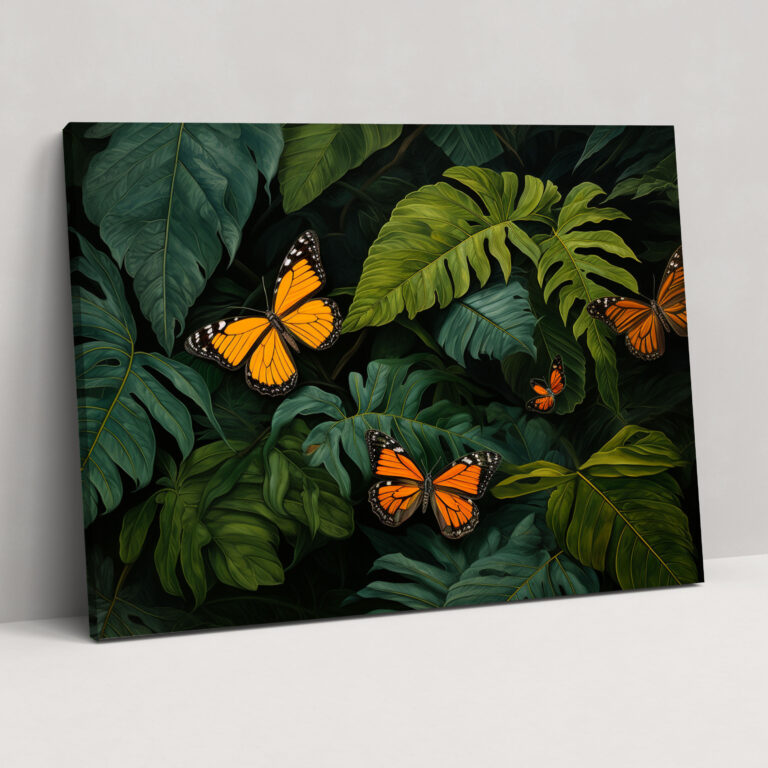 Butterfly Cluster Wall Art - Dried Butterflies, Wall Art, Realistic Oil Painting, Canvas