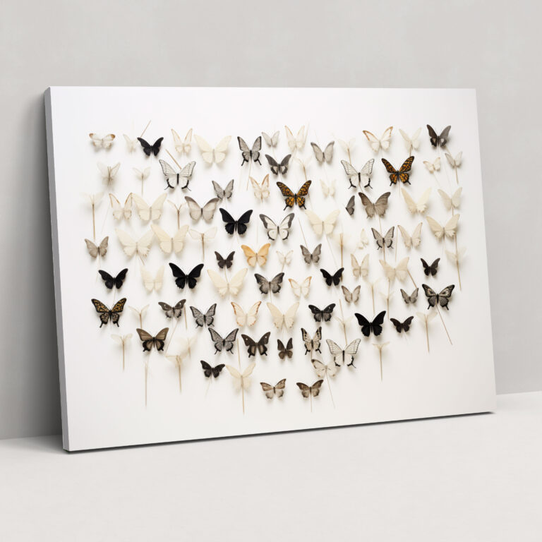 Dried Butterflies Photorealistic Collection Wall Decoration - Dried Butterflies, Contemporary Aesthetic, Wall Decoration, Dried Butterflies Photorealistic Collection