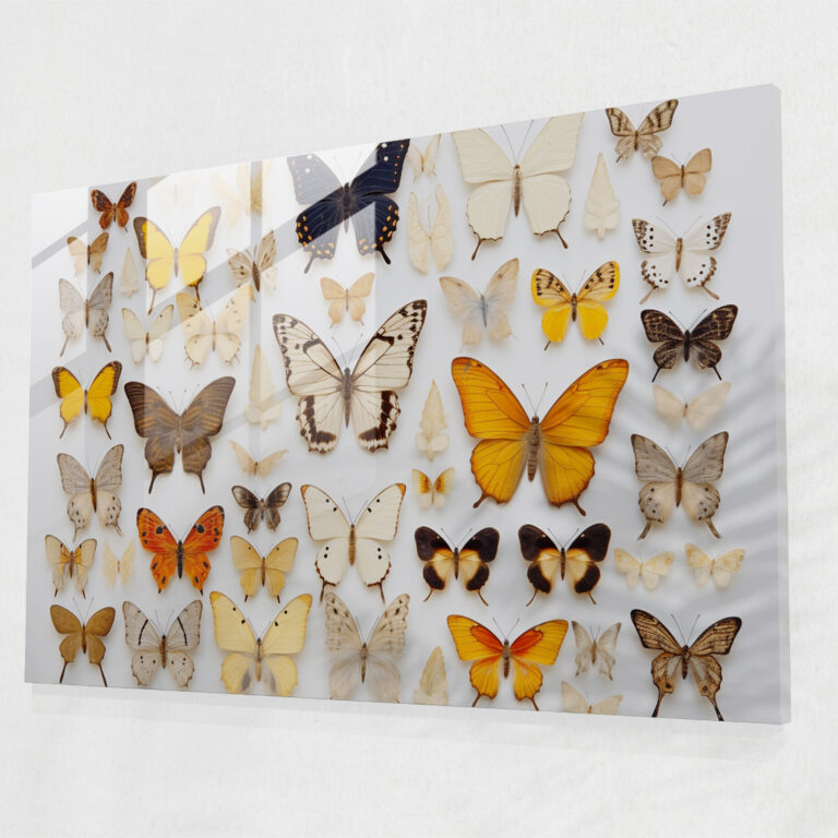 Dried Butterflies Wall Decoration - Dried Butterflies, Wall Decoration, Glass Print, Home Decoration