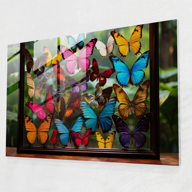 Dried Butterflies Wall Decoration - Dried Butterflies, Glass Art, Home Decoration, Dried Butterflies
