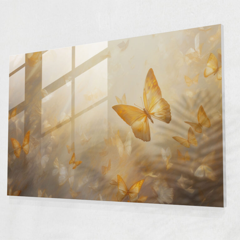 Dried Butterflies Wall Decoration - Dried Butterflies, Dried Butterflies Photorealistic Collection, Glass Art, Modern Art
