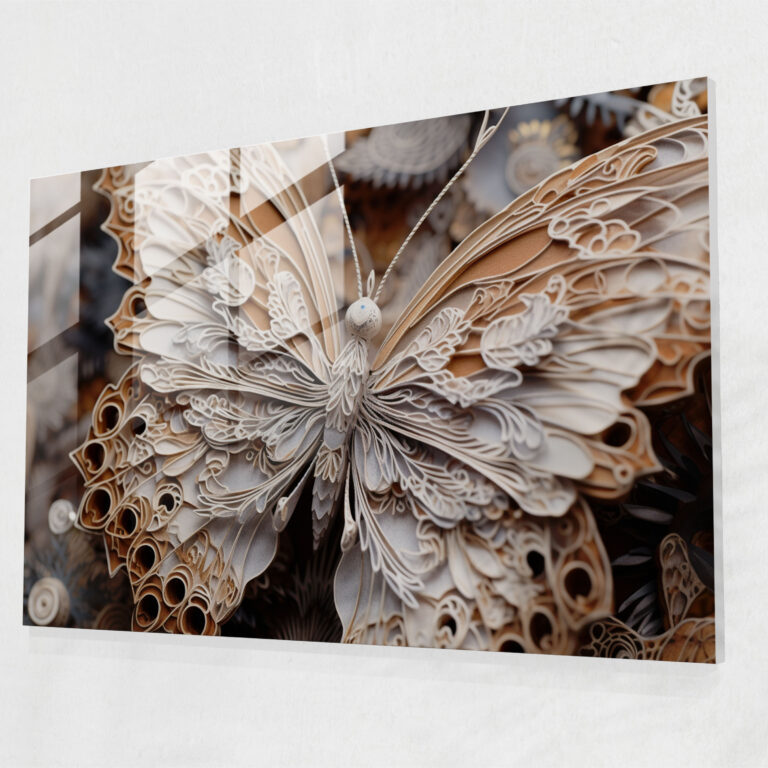 Dried Butterfly Glass Print - Dried Butterflies, Glass Print, Gallery-Worthy Display, Delicate Beauty