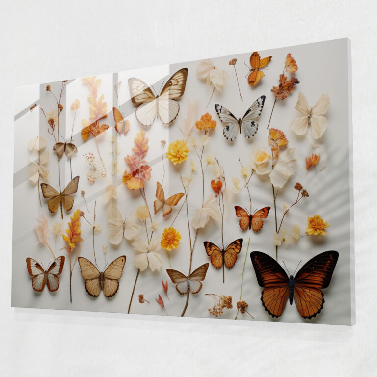Enchanting Dried Butterflies Glass Art - Dried Butterflies, Mesmerizing, Glass Art, Captivating