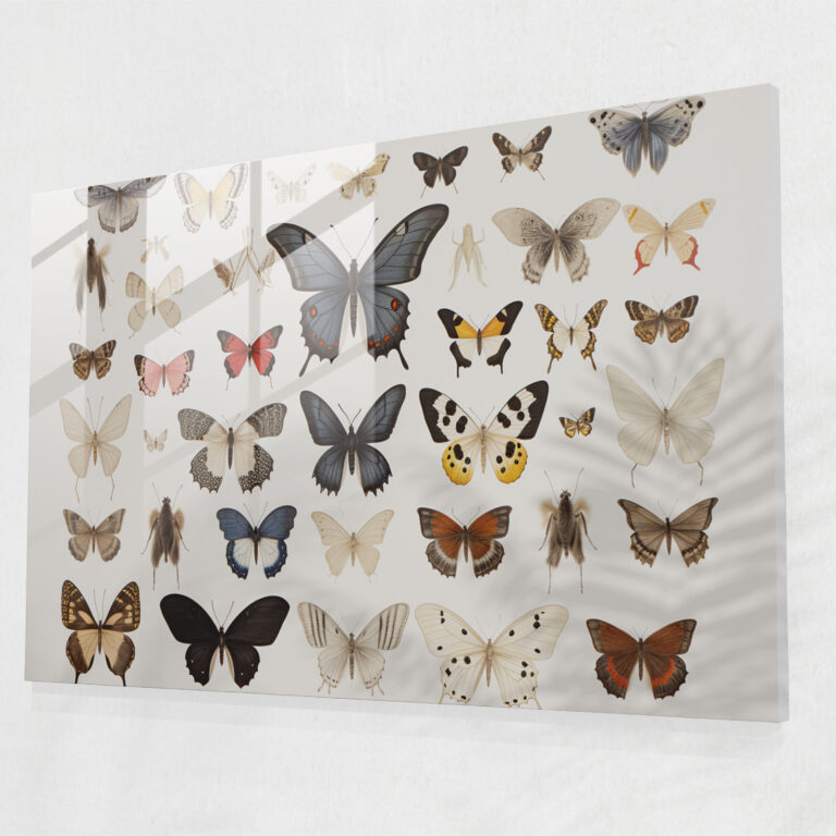 Dried Butterflies Wall Decoration - Dried Butterflies, Home Decoration, Visually Striking, Dried Butterflies Photorealistic Collection