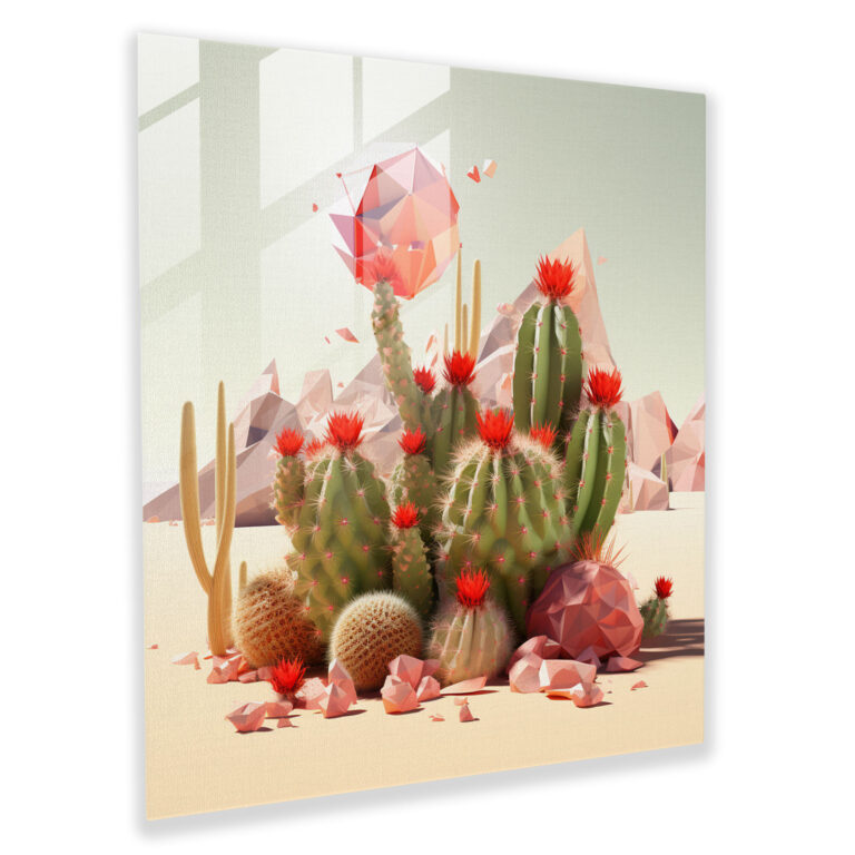 Desert Oasis Glass Print - Desert, Modern Art, Home Decoration, Wall Decoration