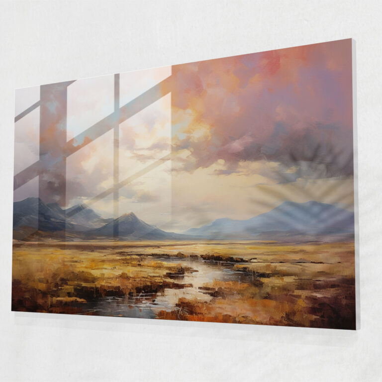 Impressionistic Earth Glass Print - Tranquil Landscape - Earth, Glass Wall Art, Home Decoration, Soothing Colors