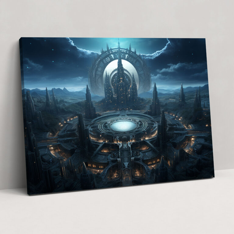 Futuristic Black Hole Wall Art - Earth, Canvas Print, Metropolis, Black Hole