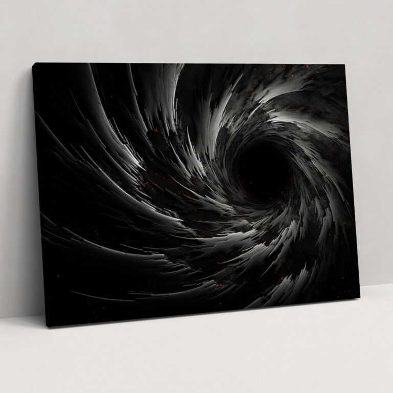 Abstract Black Hole Canvas Print - Earth, Black Hole, Abstract Swirls, Home Decoration
