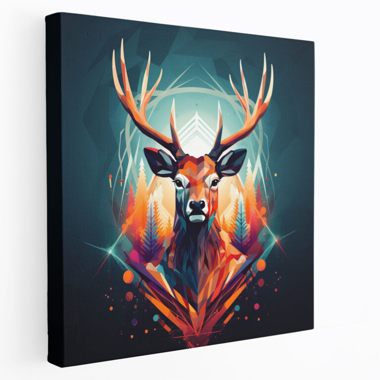 Elk Canvas Print - Modern Geometric Design Of Stylized Elk - Elk, Canvas Print, Canvas, Wall Decoration