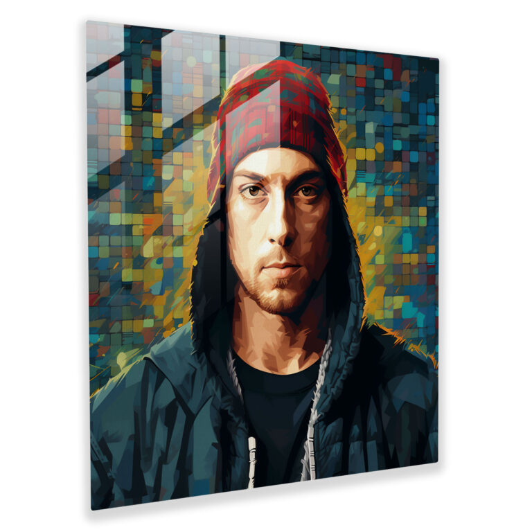 Eminem Home Decoration - Eminem, Digital Illustration, Glass Wall Art, Glass Print