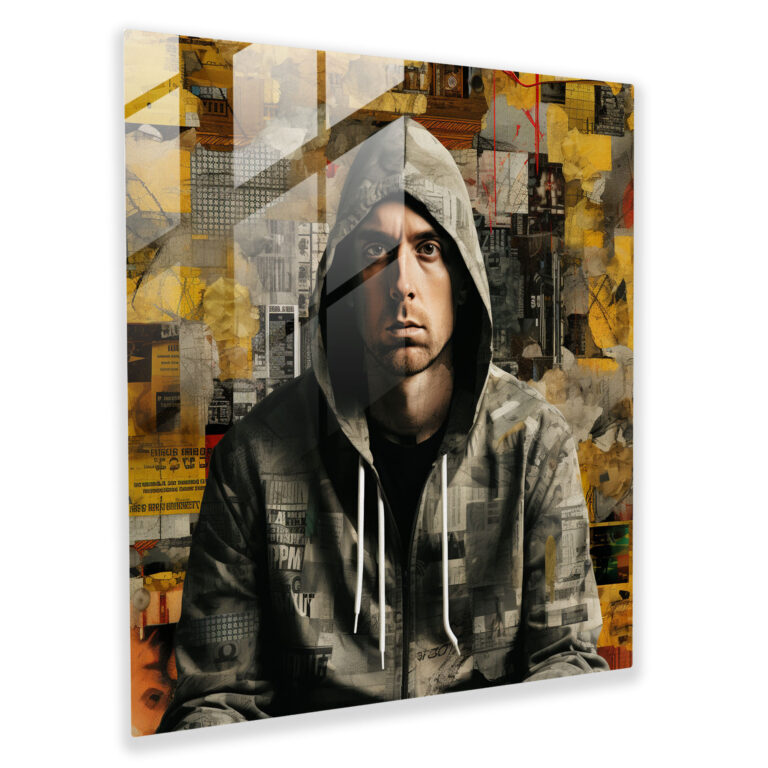 Eminem Glass Art - Eminem, Collage Artwork, Iconic Images, Glass Art