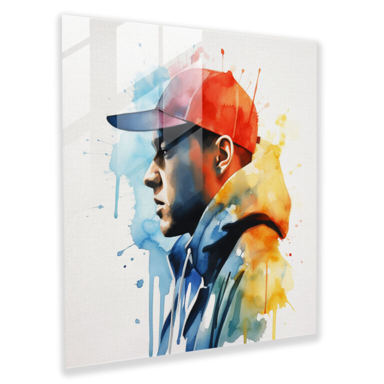 Eminem Modern Art - Eminem, Glass Art, Vibrant Tones, Eminem