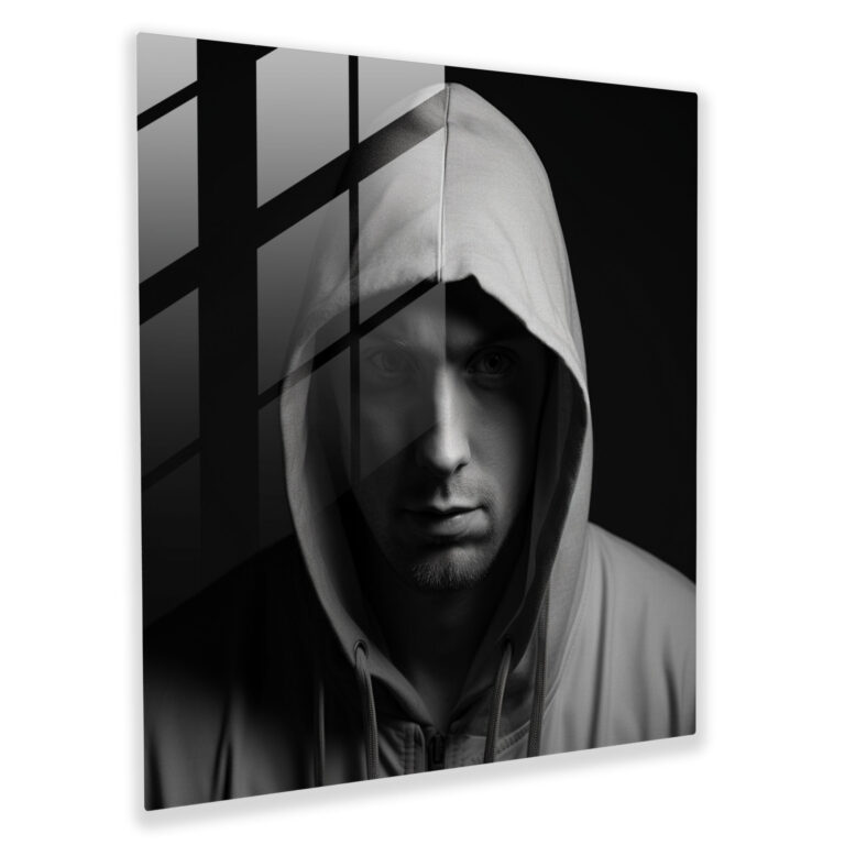 Eminem Glass Art - Minimalistic Home Decoration - Eminem, Glass Print, Home Decoration, Modern Art