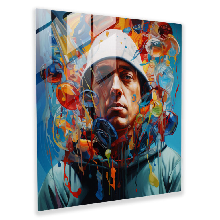 Eminem Glass Art - Surreal Dreamscape Home Decoration - Eminem, Abstract Shapes, Surreal, Home Decoration