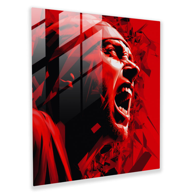 Eminem Glass Print - Eminem, Expressive, Intense Emotions, Modern Art