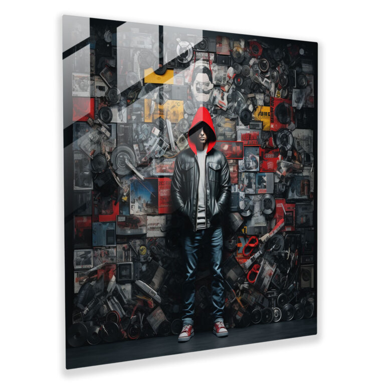 Eminem Modern Art - Eminem, Home Decoration, Glass Art, Collage