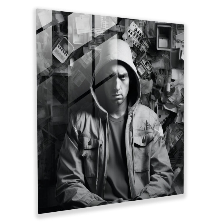 Eminem Glass Art - Eminem, Home Decoration, Photography Collage, Modern Art