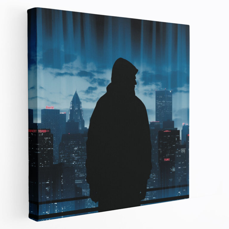 Eminem City Lights Canvas Print - Eminem, Urban Elegance, City Lights, Home Decoration