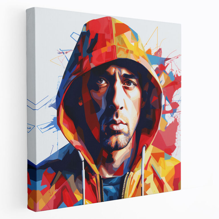 Eminem Abstract Canvas Print - Eminem, Vibrant Colors, Wall Art, Home Decoration