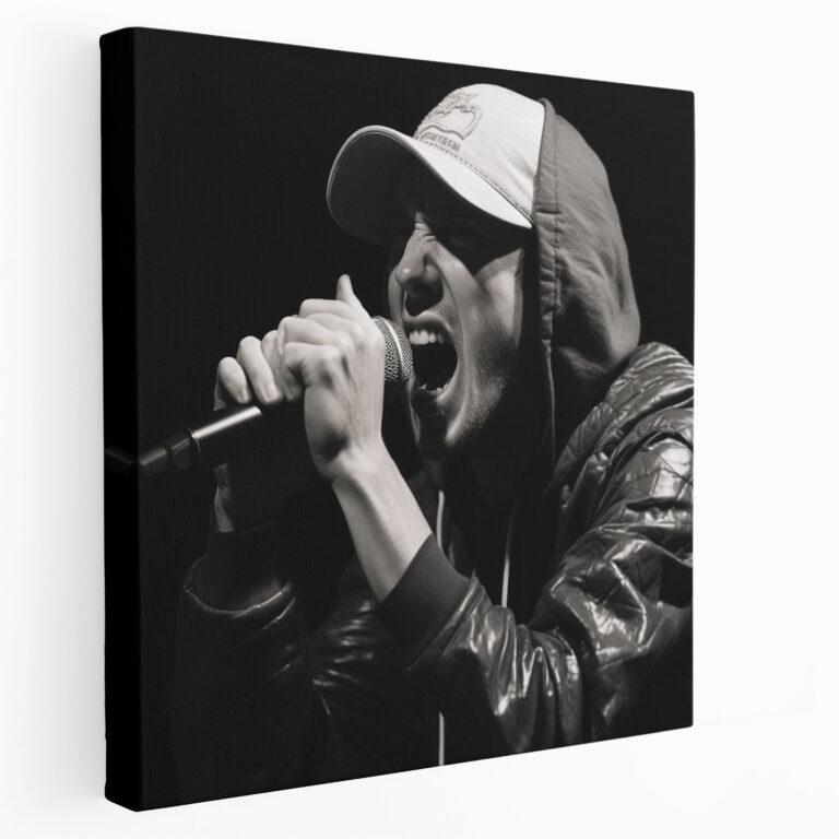 Eminem Canvas Print - Monochrome Wall Art - Eminem, Canvas Wall Art, Raw Emotion, Canvas