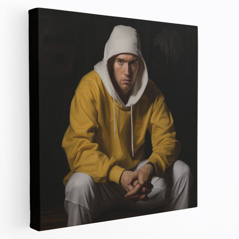 Eminem Wall Art - Eminem, Canvas, Realistic Oil Painting, Music Passion