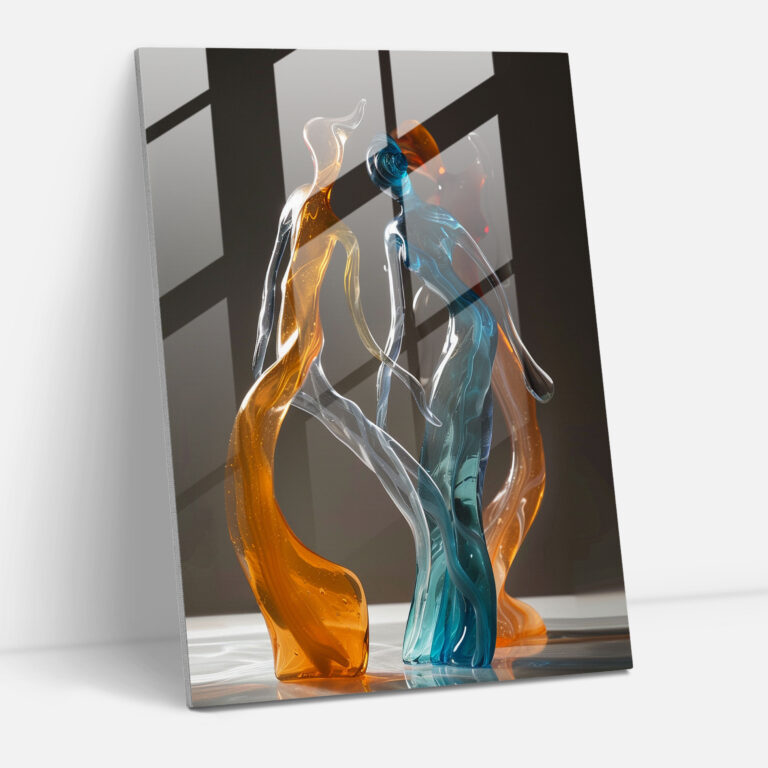 Expressionism Glass Art: Abstract Figures In Motion - Expressionism, Glass Art, Glass Print, Expressionism Art Style