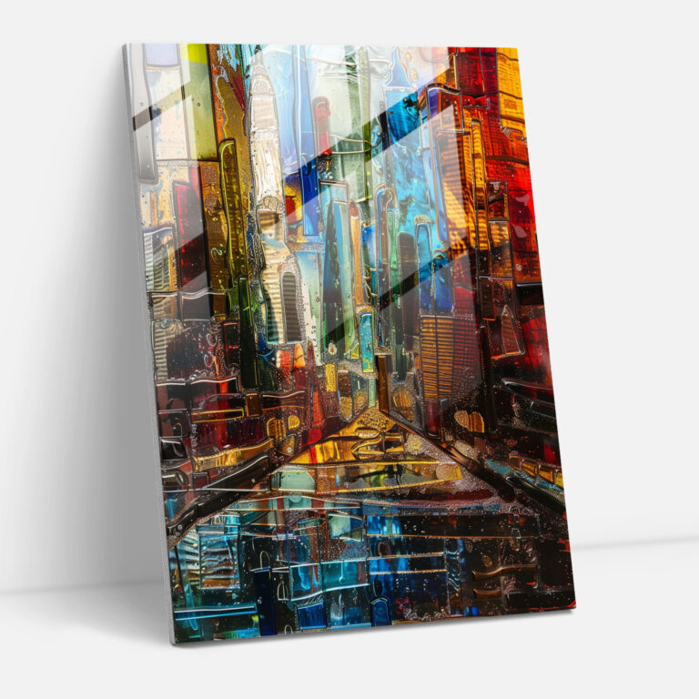 Expressionism Glass Art: Distorted Cityscape - Expressionism, Expressionism Art Style, Modern Art, Glass Art