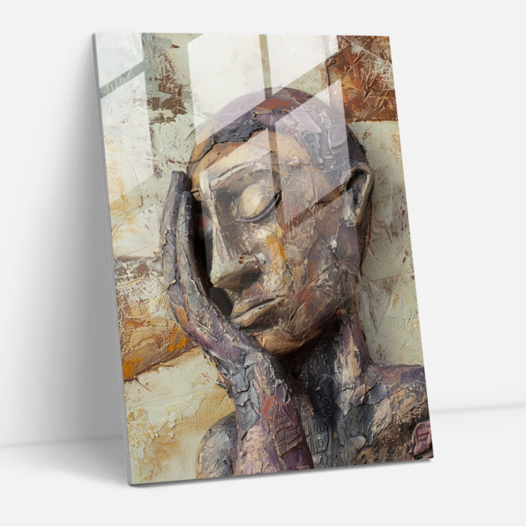 Expressionism Wall Decoration: Melancholic Figure - Expressionism, Glass Print, Expressionism Art Style, Wall Decoration
