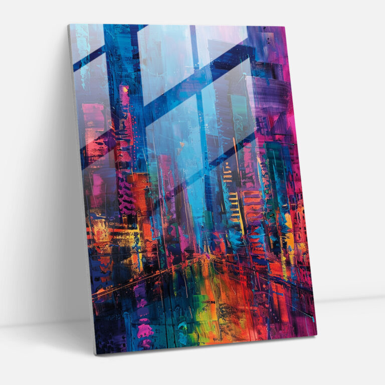 Expressionism Glass Wall Art - Abstract Cityscape - Expressionism, Expressionism Art Style, Modern Art, Glass Wall Art
