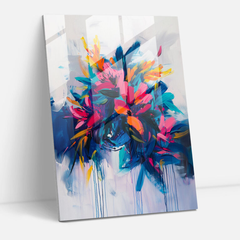 Expressionism Glass Wall Art - Vibrant Floral - Expressionism, Wall Decoration, Modern Art, Expressionism Art Style