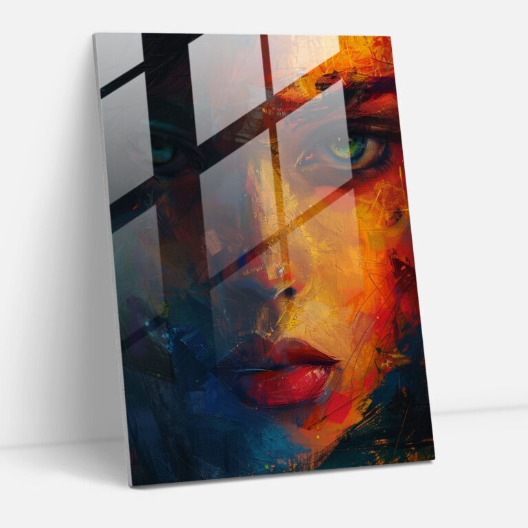 Expressionism Glass Print - Captivating Portrait - Expressionism, Wall Decoration, Modern Art, Glass Art
