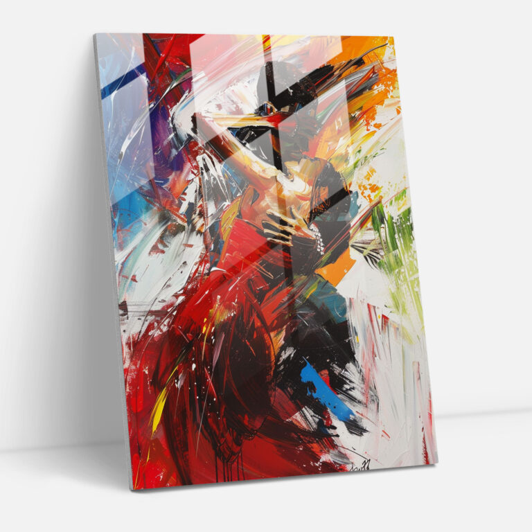 Expressionism Art Style Glass Print - Expressionism, Home Decoration., Dynamic Art, Glass Wall Art