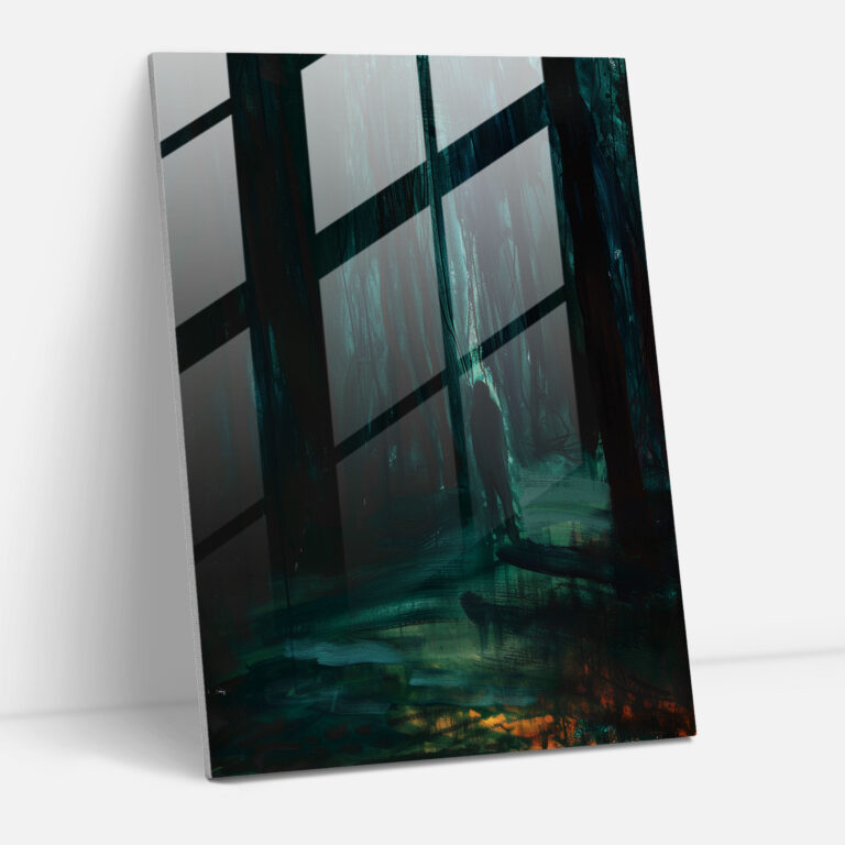 Melancholy Forest Glass Print - Expressionism, Home Decoration, Wall Decoration, Modern Art