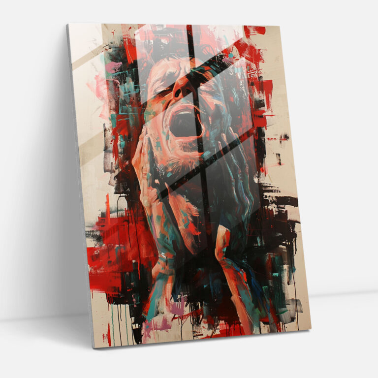 Raw Emotions Glass Wall Art - Expressionism, Modern Art, Colorful Art, Expressionism Art Style