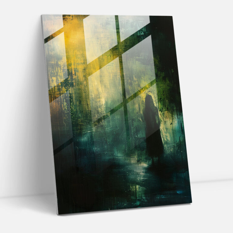 Expressionism Art Style Glass Print - Mysterious Figure Glass Wall Art - Expressionism, Dreamlike, Home Decoration, Expressionism Art Style