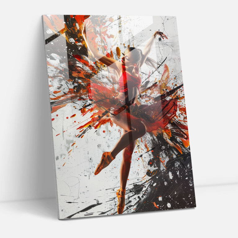 Expressionism Art Style Glass Print - Energetic Dance Performance Glass Wall Art - Expressionism, Glass Wall Art, Expressionism Art Style, Home Decoration