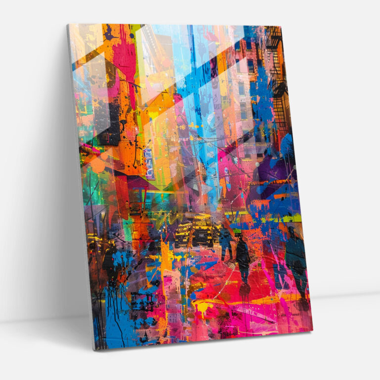 Vibrant Expressionism Modern Art - Expressionism, Modern Art, Urban Setting, Vibrant Patterns