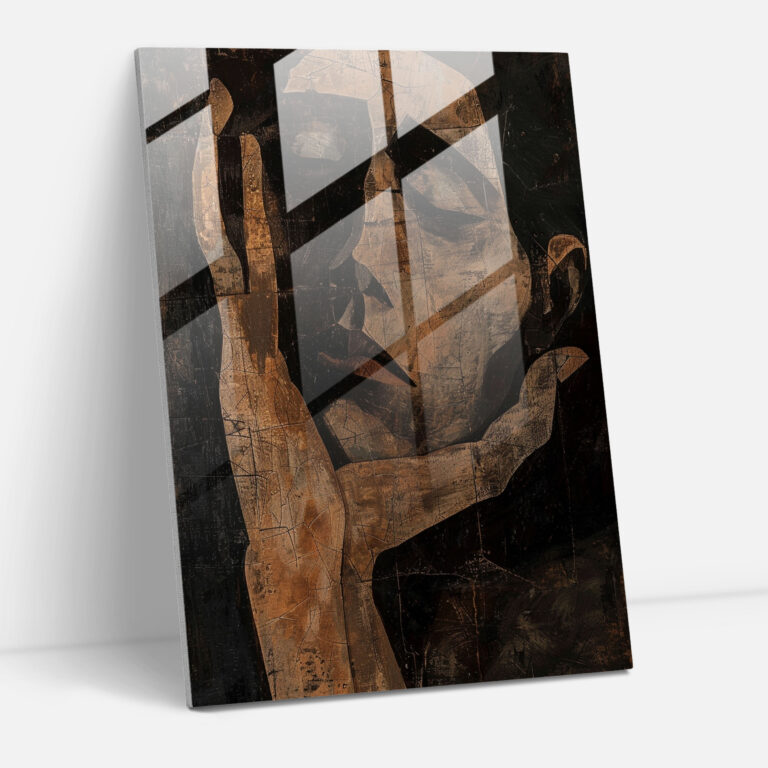 Expressionism Wall Decoration - Emotional Portrait - Expressionism, Glass Art, Home Decoration, Glass Print