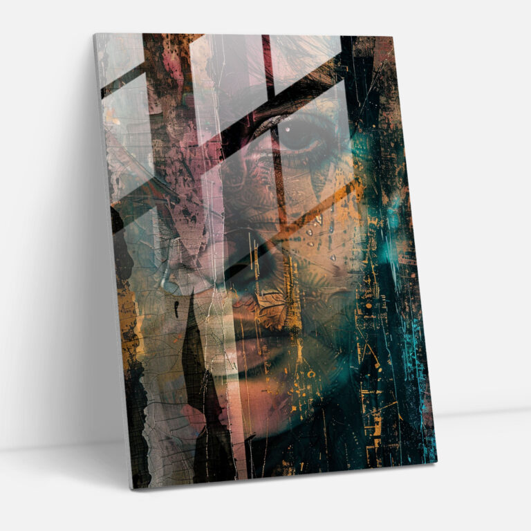 Expressionism Glass Print - Haunting Portrait - Expressionism, Wall Decoration, Expressionism Art Style, Modern Art