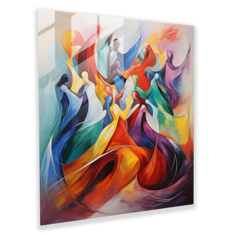 Funky Colorful Abstract Glass Print - Funky, Glass Print, Modern Art, Glass Art