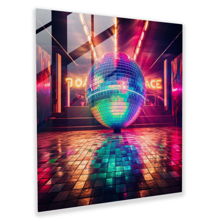 Funky Disco Glass Print - Funky, Wall Decoration, Glass Art, Modern Art