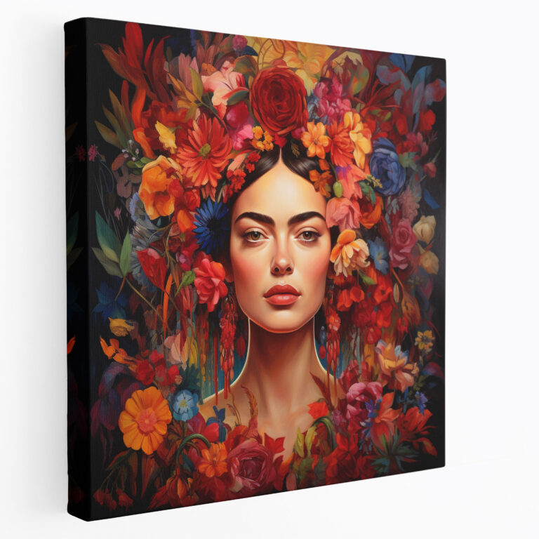 Frida Kahlo Canvas Print - Vibrant Floral Painting - Frida Kahlo, Wall Art, Canvas, Lush Garden