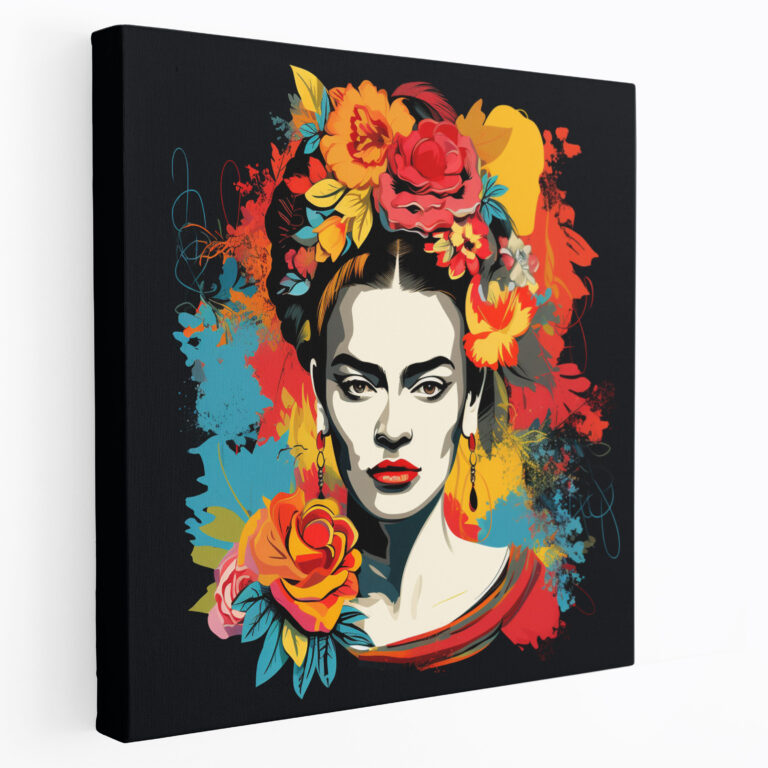 Frida Kahlo Canvas Print - Pop Art-Inspired Illustration - Frida Kahlo, Canvas Print, Frida Kahlo, Bold Colors