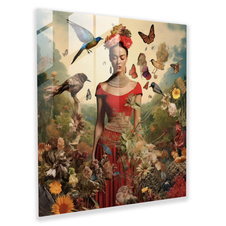 Surreal Collage Glass Print - Frida Kahlo, Surreal, Wall Decoration, Glass Wall Art