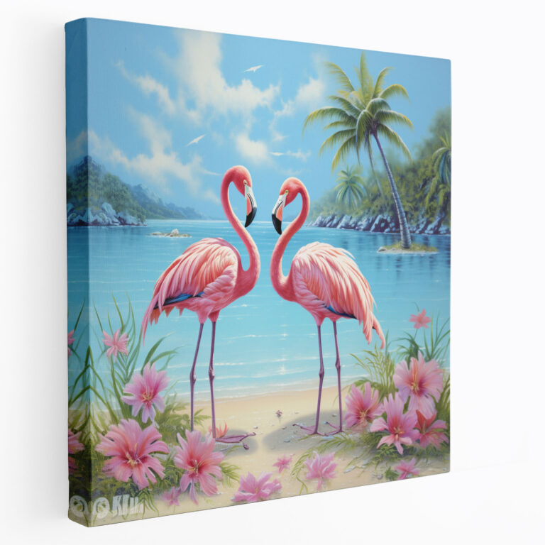 Tropical Paradise Flamingo Wall Art - Flamingo, Paradise, Wall Decoration, Canvas Print