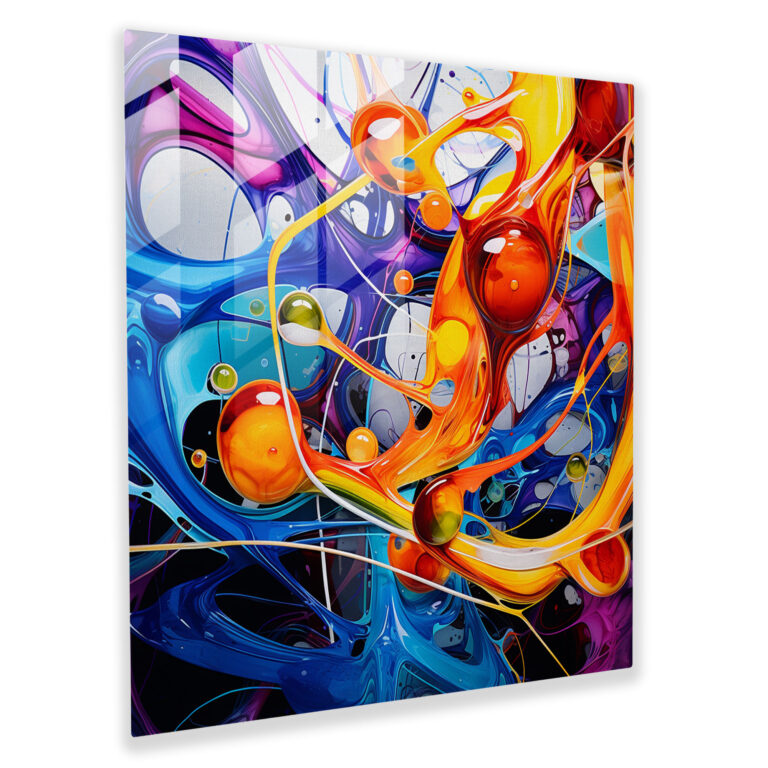 Goodfellas Abstract Glass Art - Goodfellas, Flowing Lines, Glass Wall Art, Abstract