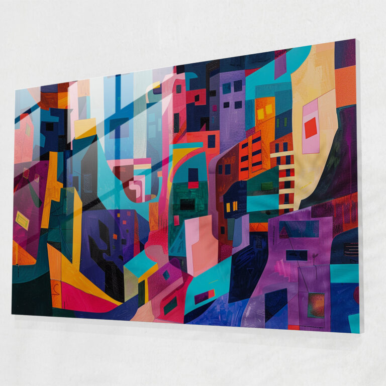Fovism Glass Wall Art - City Of Colors - Fovism, Modern Art, Wall Decoration, Home Decoration