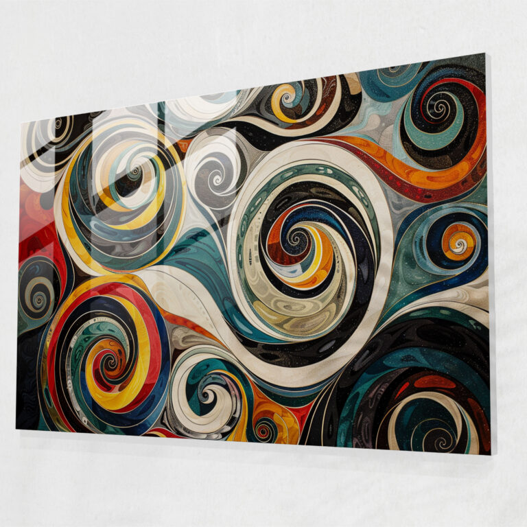 Fovism Glass Wall Art - Swirling Patterns - Fovism, Modern Art, Home Decoration, Glass Wall Art