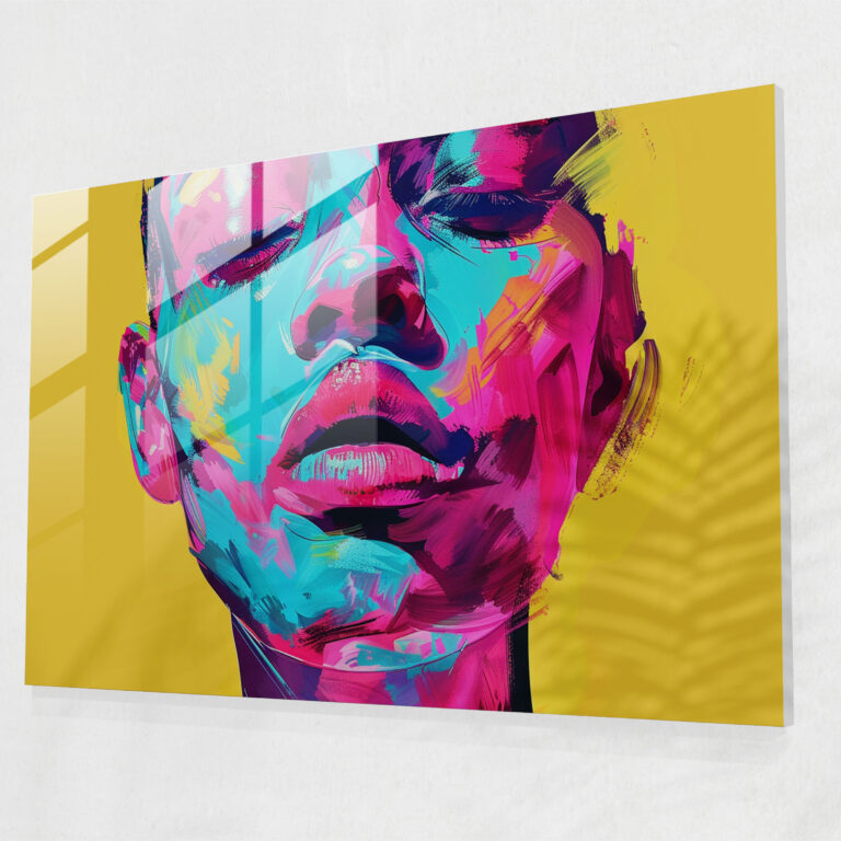 Fovism Glass Print - Vivid Portrait - Fovism, Home Decoration, Glass Print, Glass Art
